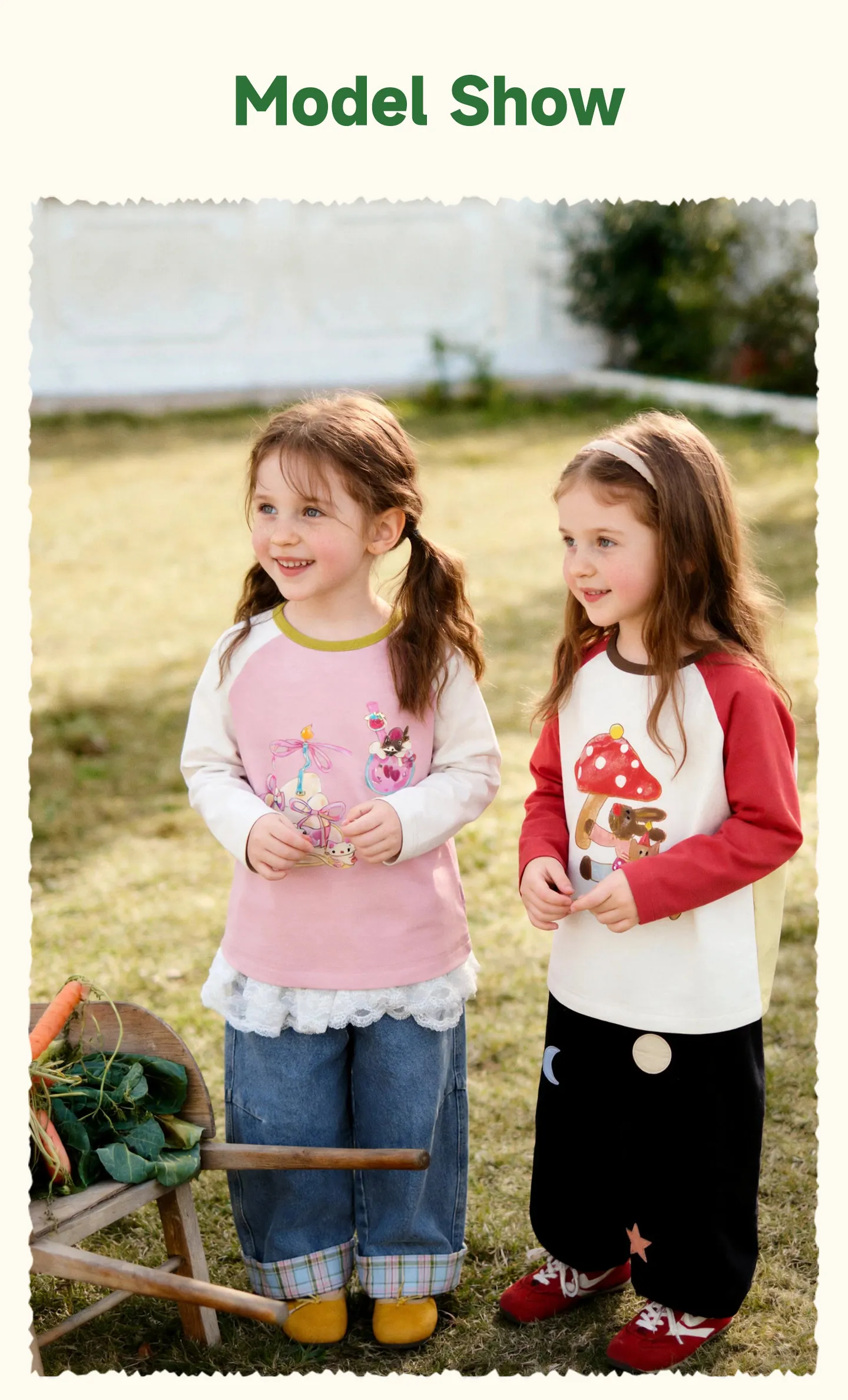 Amila 2026 Herbst Neues Stylisches und Bequemes Kinder-T-Shirt mit Niedlichem Patchwork-Farbblock und Kreativem Musterdesign Langarm – Detail 9