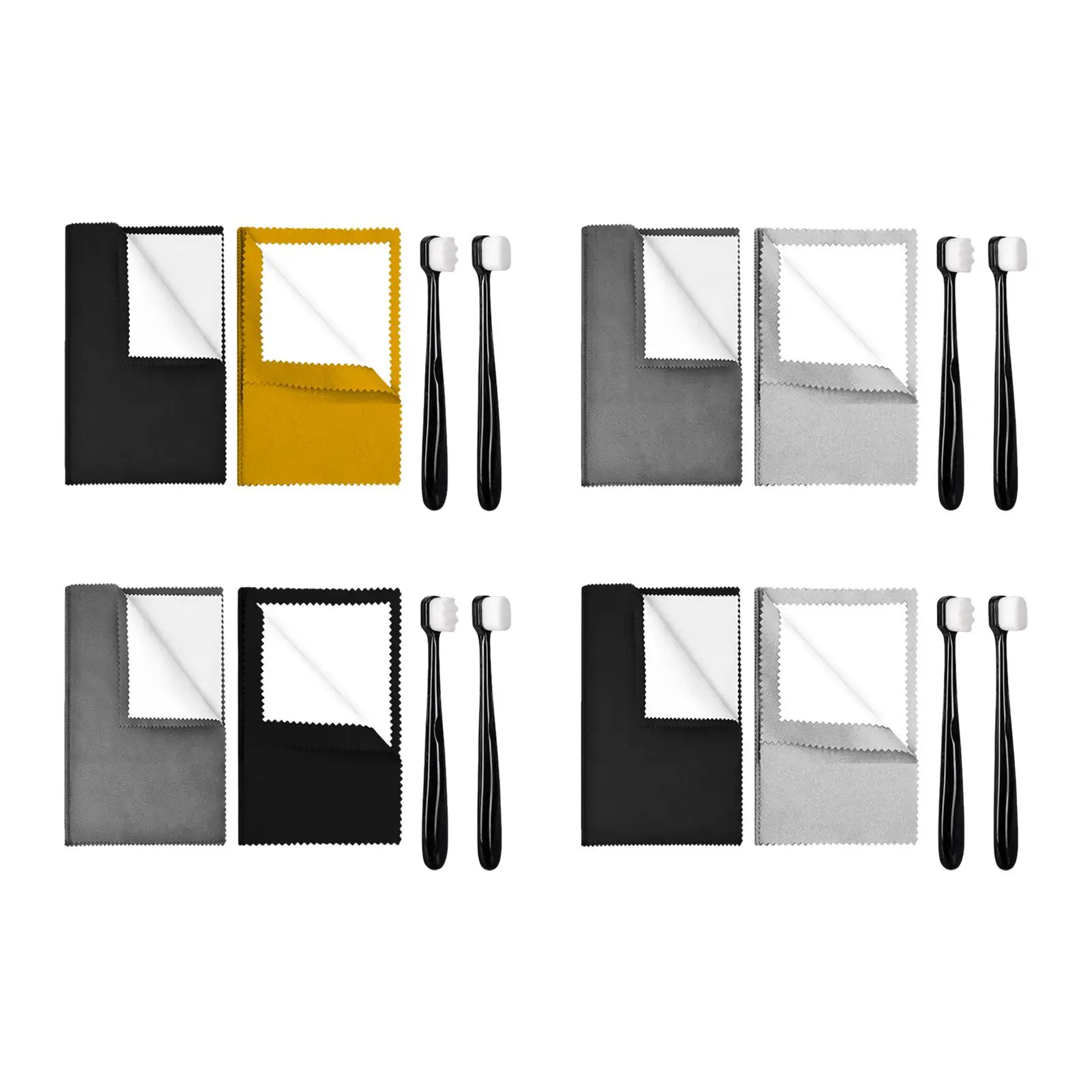 

Jewelry Cleaning Cloth with 2 Brush Lightweight Professional Multipurpose Double