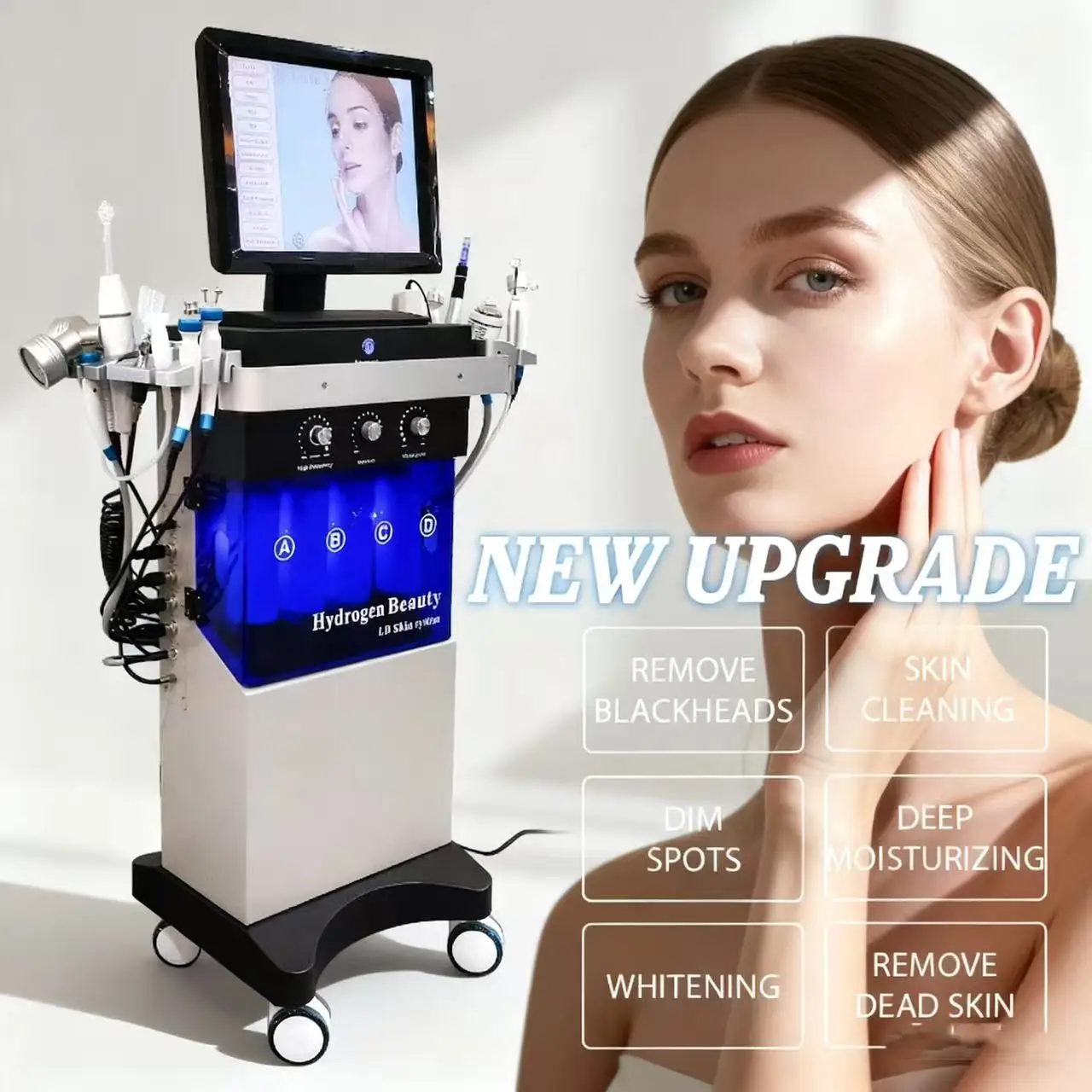 

Multifunctional 18 In 1 Hydra Oxygen Facial Machine Deep Skin Cleansing Blackhead Removal Water Peeling Facial Hydration Machine