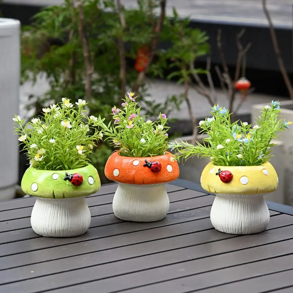 

Flower Arrangement Container Ceramic Mushroom Vase Modern Exquisite Flower Pot Creative Hydroponic Flower Holder Office