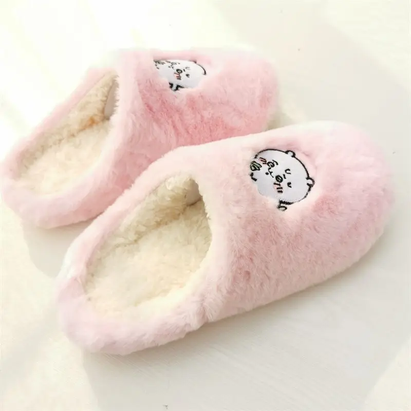 New Girl Chiikawa At Home Cotton Slippers Cute Women's One Size Hachiware Usagi Fits All Soft Sole Velvet Slippers Keep Warm