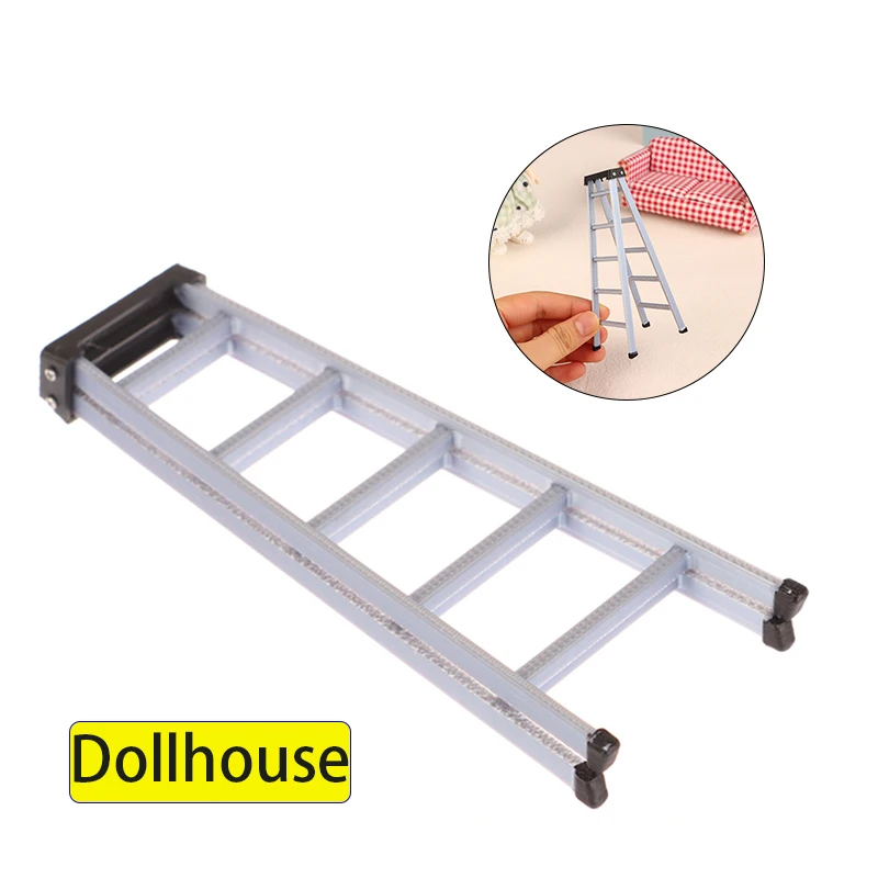 1:12 Dollhouse Mini Plastic Ladder Model Dollhouse Furniture Ladder Decor Toy Accessories Micro Scene Construction Props