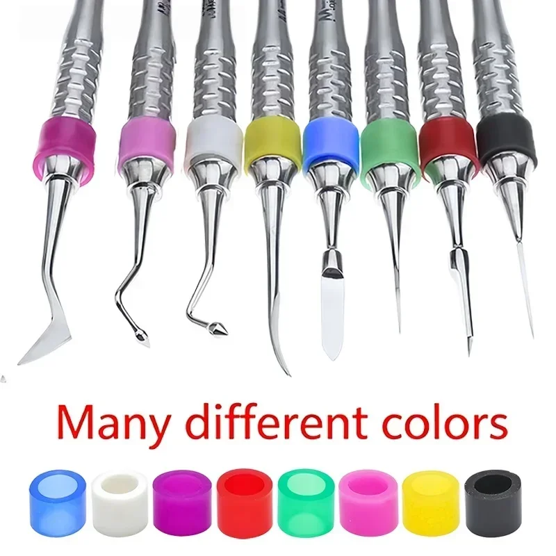 100 Pcs Dental Silicone Instrument Code Rings Colorful Identification Code Circle For Dentistry Tools Dentists Products