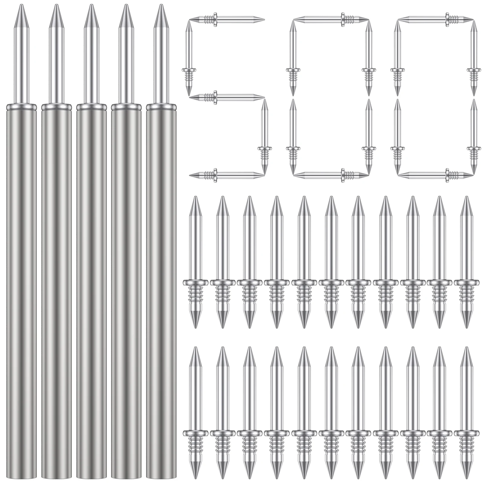 500Pcs Double-Head Skirting Thread Seamless Nail Metal Skirting Line Without Marks Nail Rust-Proof No Trace Skirting Thread Scre