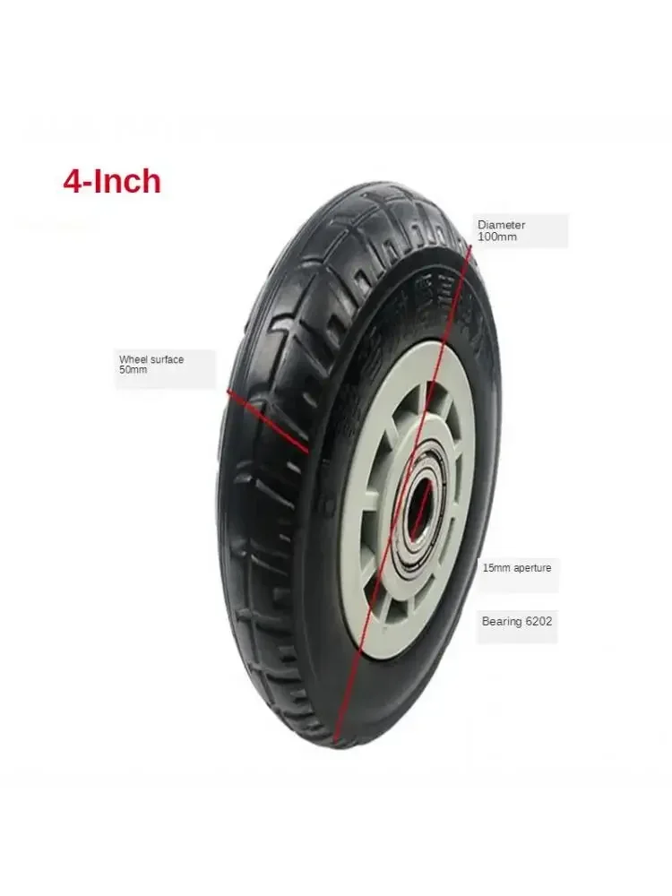 1 Pc 4 Inch Universal Wheel Heavy Caster Silent Solid Rubber 468pp Plastic Industrial