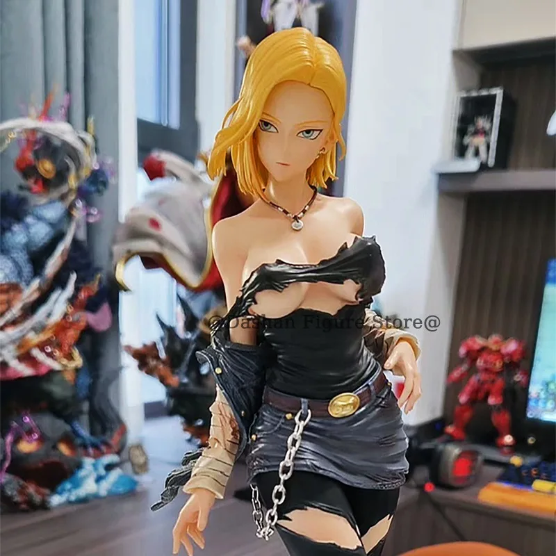 30 センチメートルドラゴンボールアンドロイド 18 アクションフィギュアアニメ Gk グッズモデルおもちゃ PVC 装飾品グラマーグリッター青金置物像