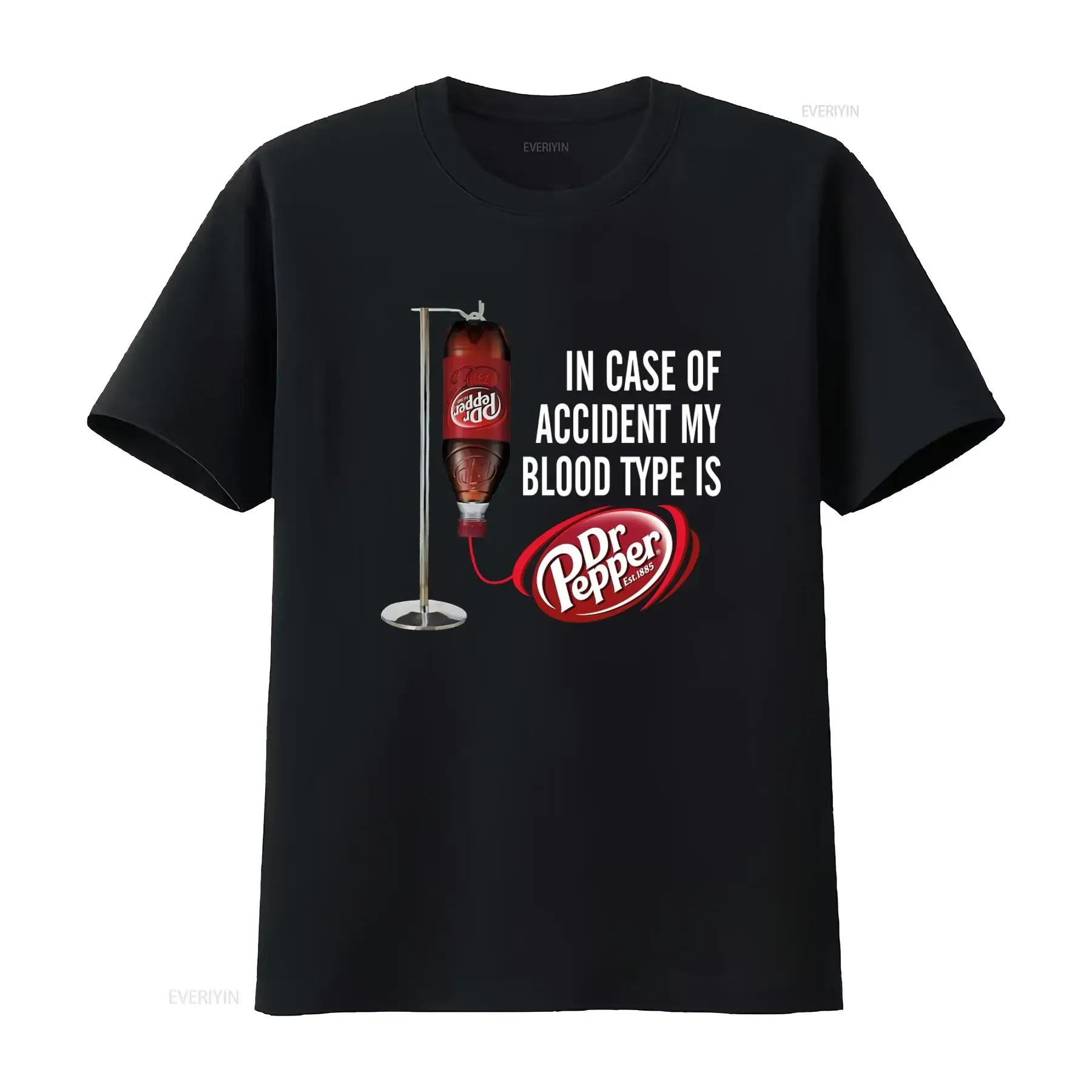In Case Of Accident My Blood Type Is Dr Pepper T Shirt Funny Soda Lover  vintage Washed streetwear homme designer clothes Soft