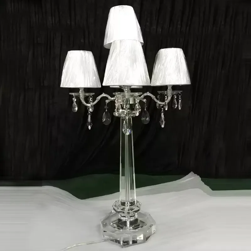 Luxury Crystal Table Lamp Antique Style Dopu Design Elegant Wedding Decoration Chandelier Light for Home Bedroom Living Room