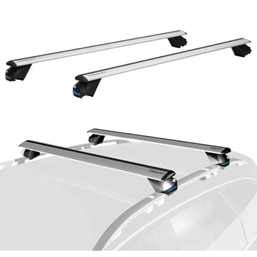 Aluminum Roof Rack Cross Bars, Adjustable Cargo Bars with Keyed Locks, Hold 198 LBS
