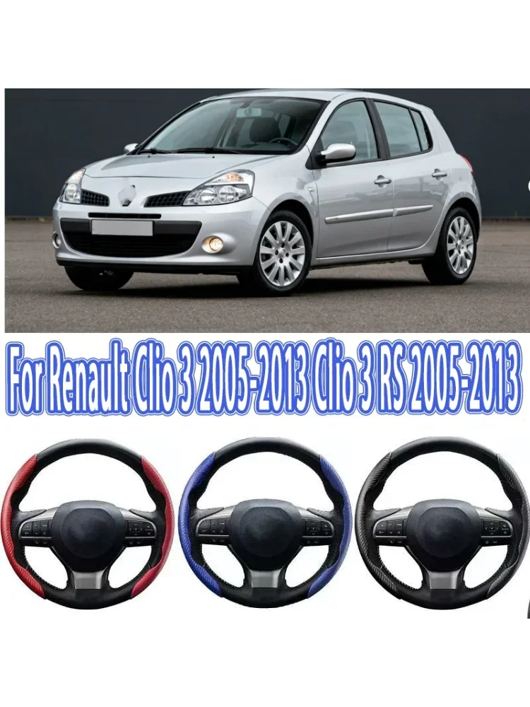 Pour Renault Clio 3 2005-2013 Clio 3 RS 2005-2013 2012 housse de volant de voiture anti-dérapant 38CM housse de volant en daim Auto