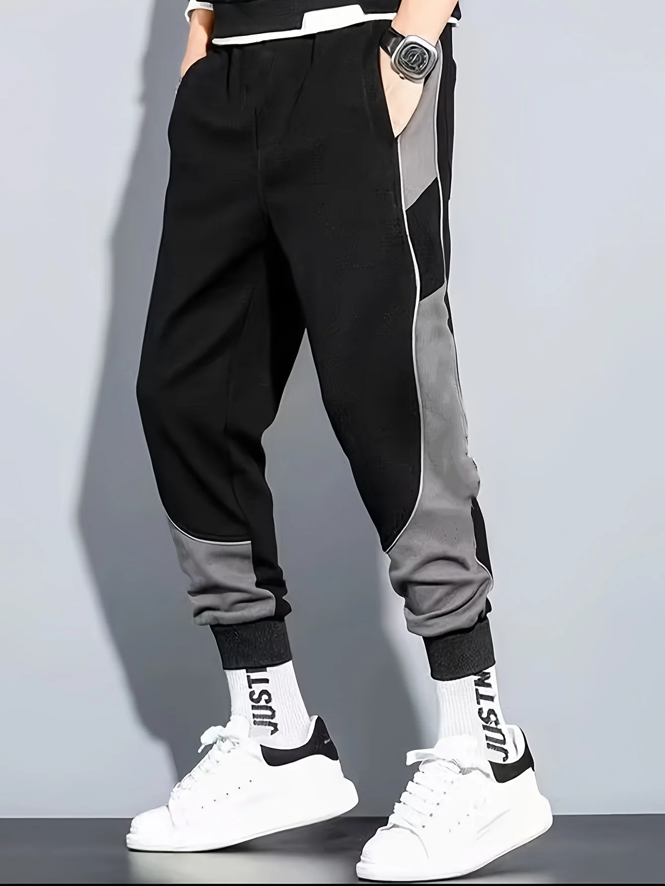 

Модные спортивные брюки мужские с цветными блоками, повседневные эластичные дышащие бегуны на открытом воздухе