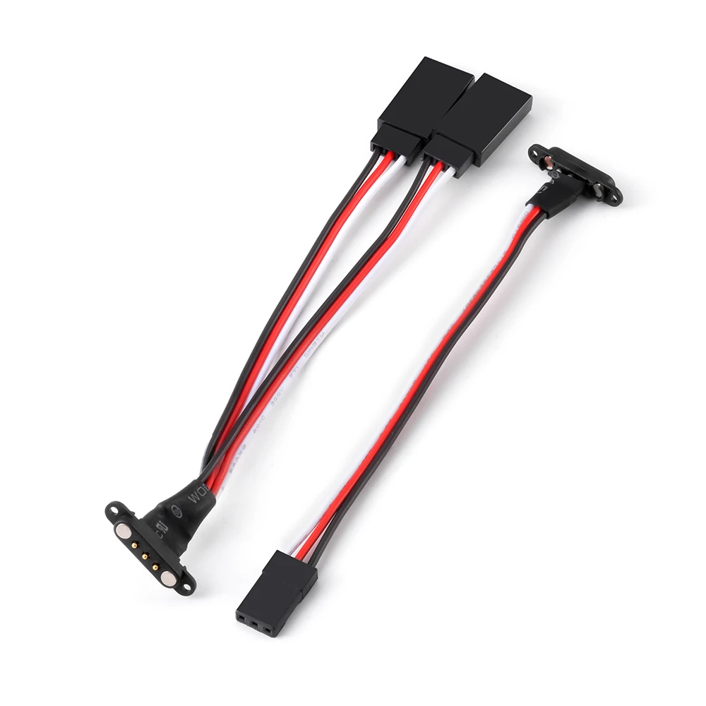AXSPEED Magnetic Snap-on JR/ZH1.5 Extension Cable 1-to-2 Male Female Y Cable for RC Model Cars Planes Drones Boats Upgrade Parts