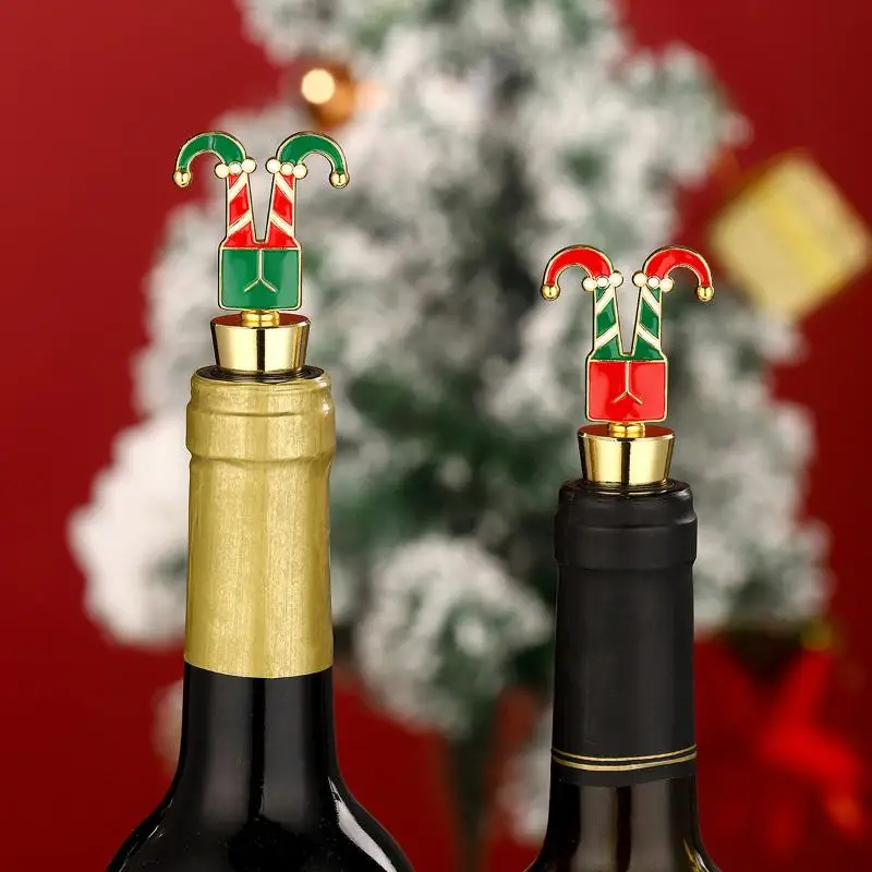 Zinc Alloy Christmas Series Snowman Shape Wine Stopper Fresh Keeper For Wine Champagne Bar Party Decor Accessories