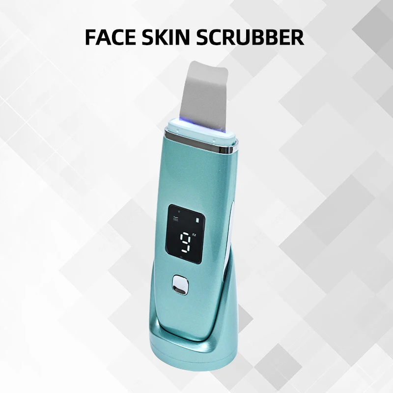Ultrasonic Skin Scrubber Lift Machine LCD Digital Deep Face Cleaning Peeling Ultrasound Face Spatula for Blackhead Remover USB