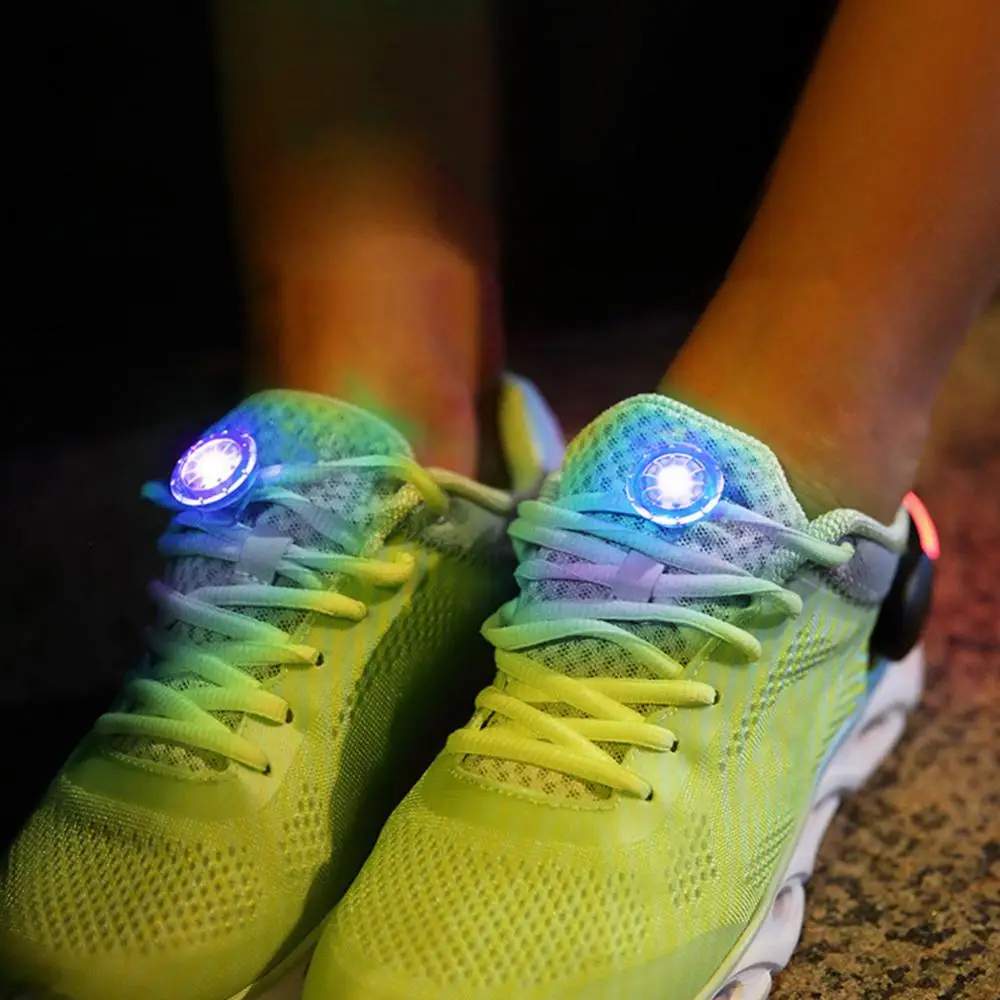 Bright LED Mini Round Shoes Clip Light Night Running Cycling Sport Warning Lamp Clip Light