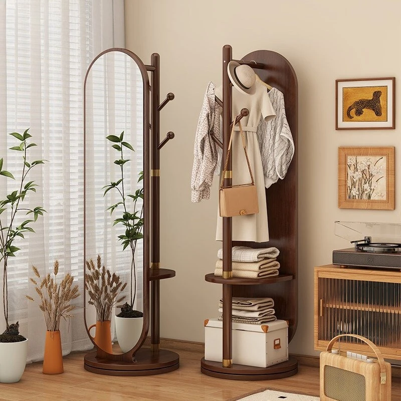 German quality full-length mirror full-body floor mirror 2026 new rotatable solid wood coat rack integrated high-endmirror