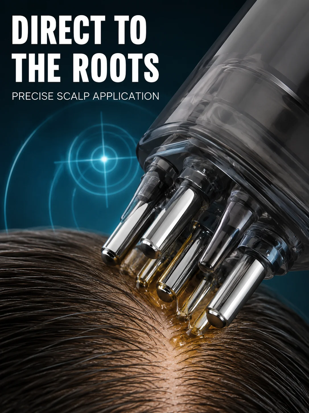 2 in 1 Hair Growth Kit Scalp Applicator with Hair Serum Boosts Absorption Nourishes Follicles Care for Men Women