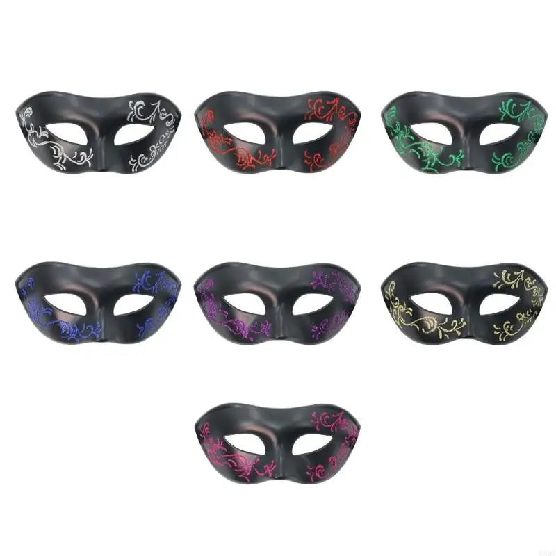 

Artistic Half Face Masquerades Mask Washable Plastic Mask Ajustable Design For Costume Balls Themed Celebrations 6XDA