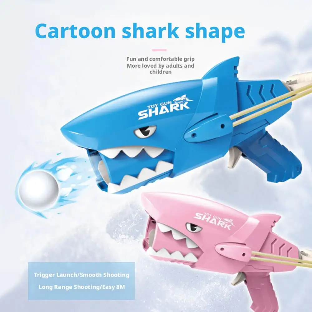 Pistolet requin amusant et facile à utiliser, jouets de neige en plein air pour la famille, combat de boules de neige, jeux de fête d'hiver