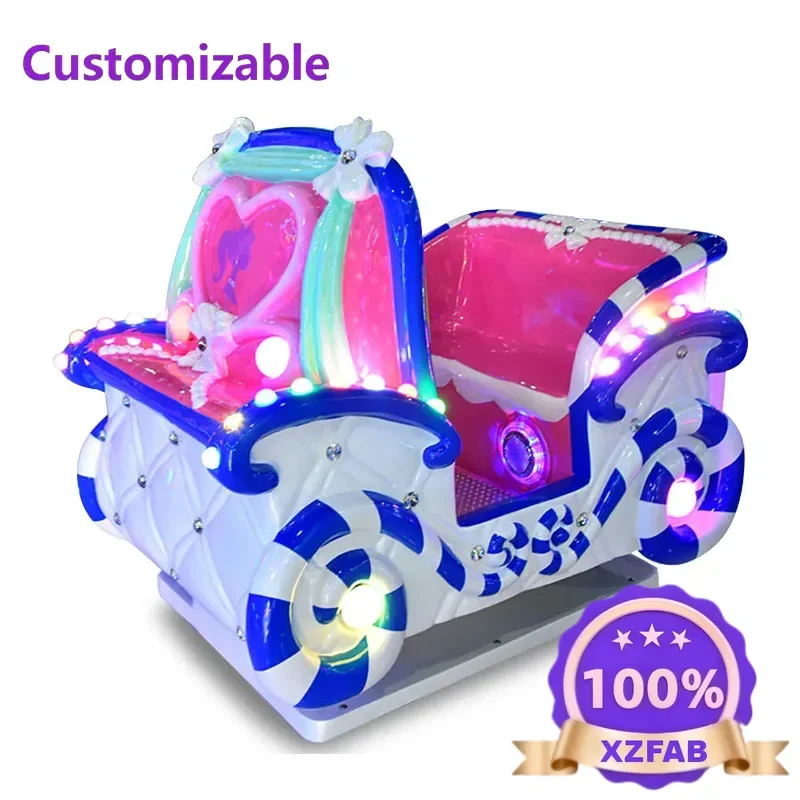 Factory Direct 2026 Princess carriage shopping mall supermarket rocking cart children's amusement park rocking machine fiberglas