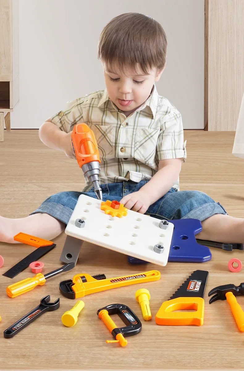 Kit de herramientas educativas para niños, juego de destornilladores simulados para reparar y desmontar, regalo de cumpleaños y Navidad