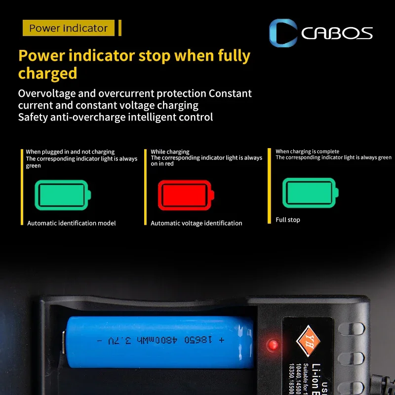 18650 Battery Charger 1-4 Slots Dual 18650 Charging 3.7V Rechargeable Lithium Battery USB Charger For 16340 14500 18650 26650