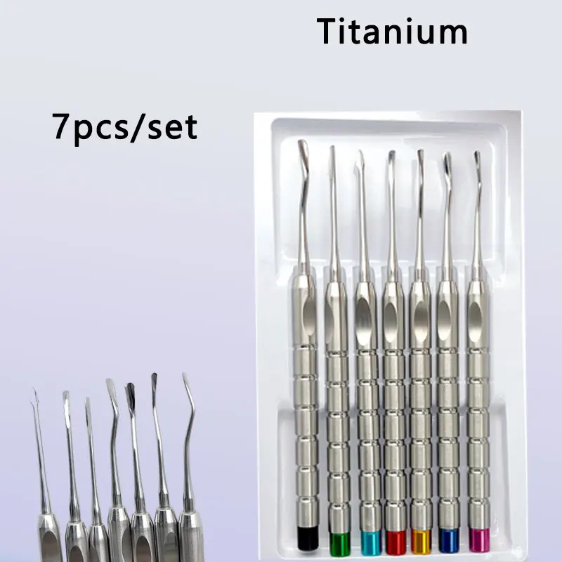 1Set Dental Implant Luxating Root Tooth Elevators Knife Extraction Tooth Minimally Invasive Dentist Titanium Instruments Tool