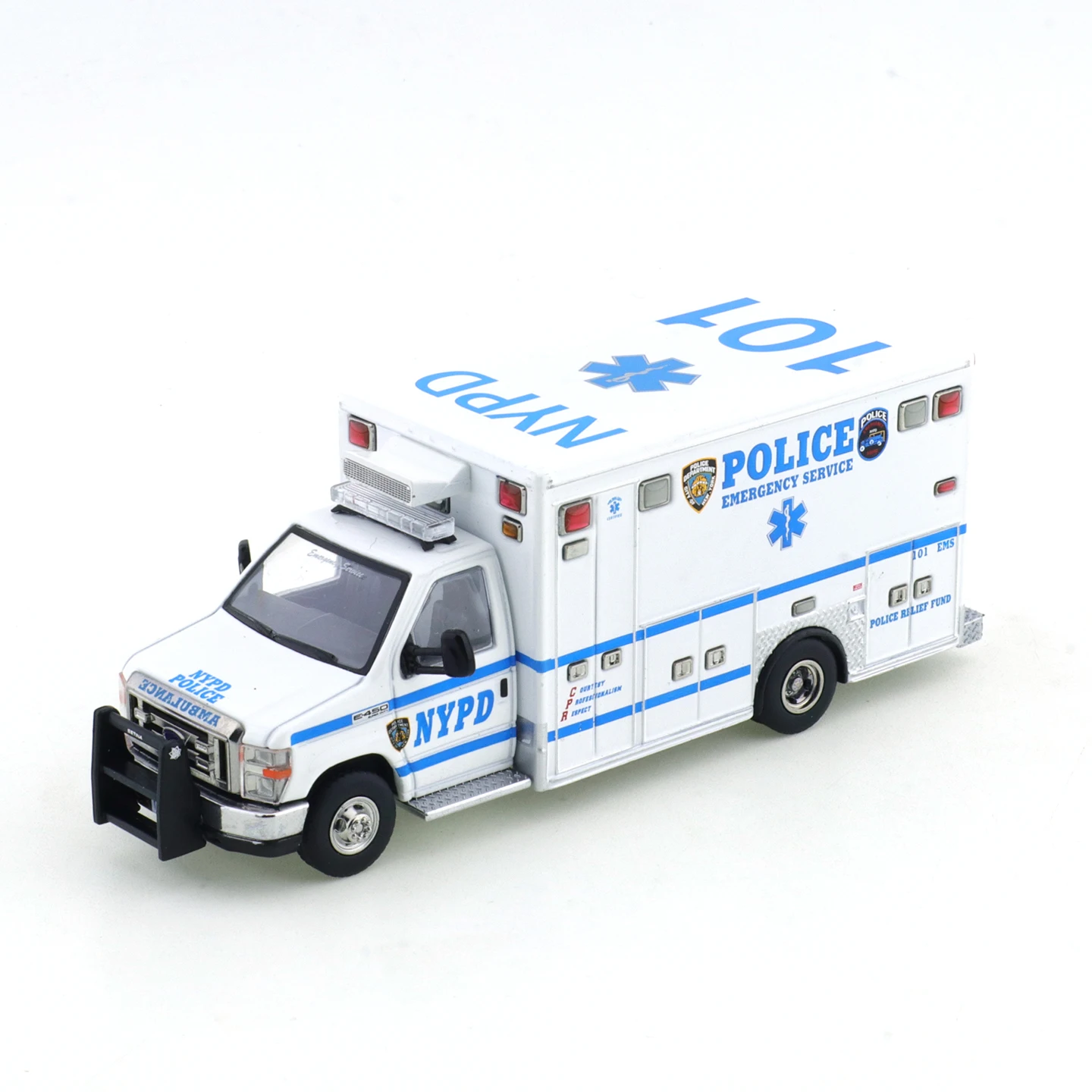 596 1:64 Ford NYPD Krankenwagen-Modell Simulation 2013 Explorer Automodell Sammlerstück Ausstellungsstück – Detail 2