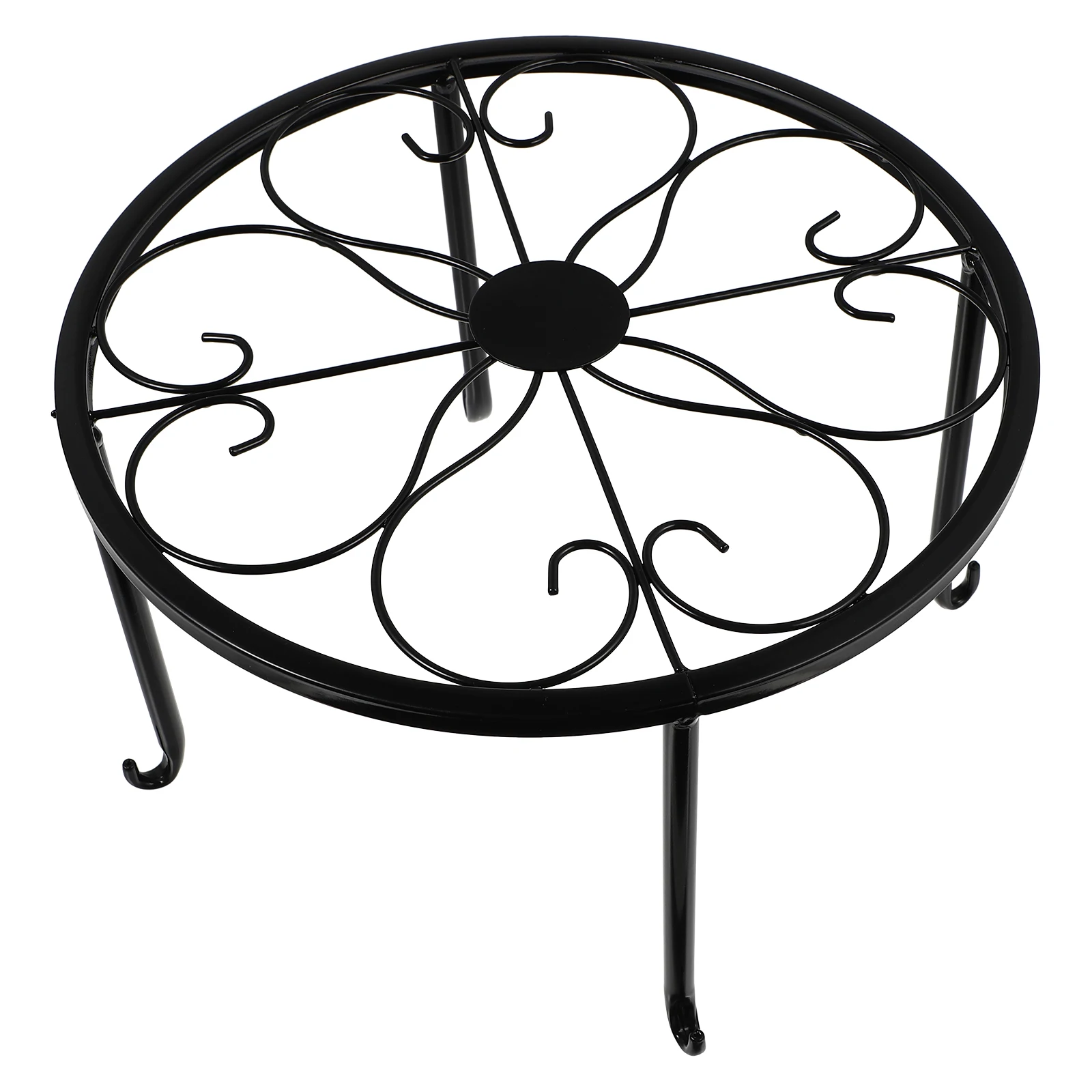 

Flower Pot Stand Holder Flowerpot Iron Flowers Racks Single Layer Indoor Metal Black Display