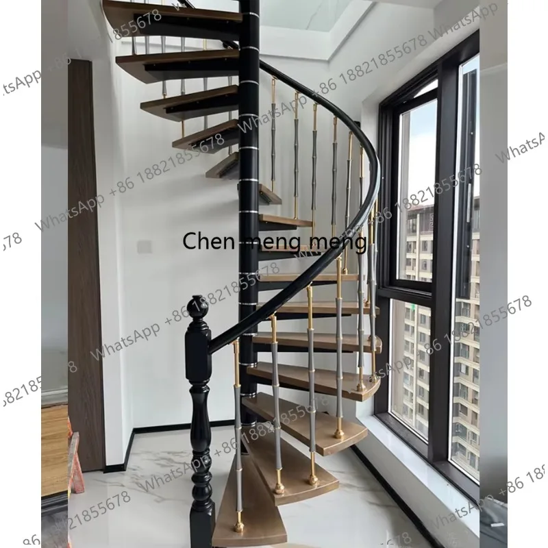 Modern Customizable Stainless Steel  Prefabricated Spiral Stair Design Metal Indoor Circular Staircase Curve Staircase Ladder