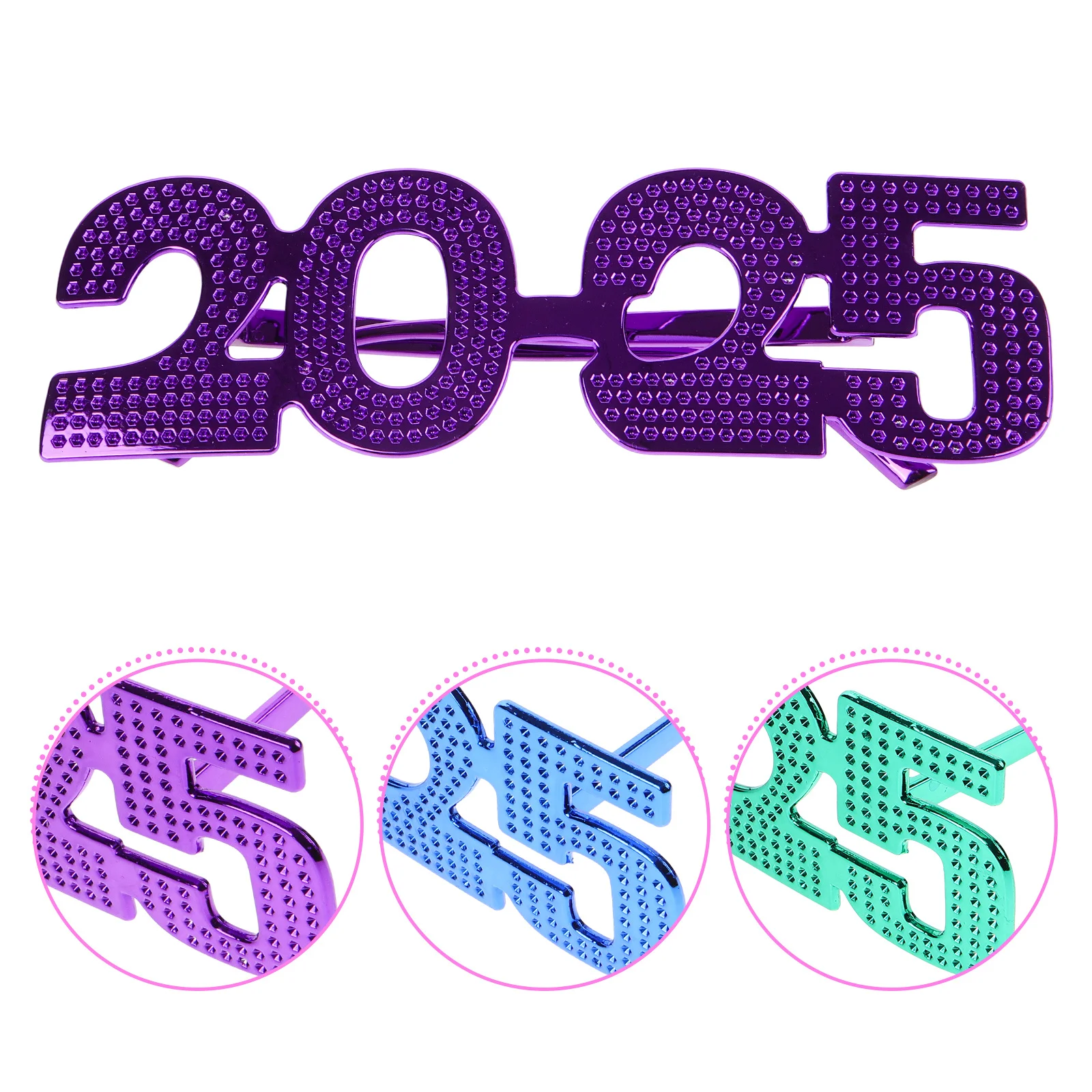 3 Stuks 2025 Nummer Brillen Grappige Bril Voor Nieuwjaar Party Photo Booth Props Plastic Party Brillen Decoraties