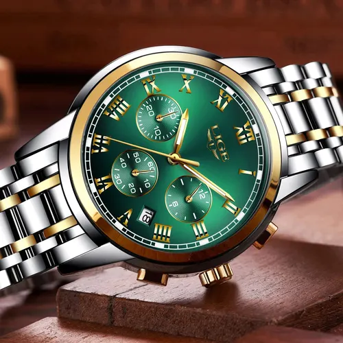 Imagen 2 del producto LIGE-reloj analógico de acero inoxidable para Hombre, nuevo accesorio de pulsera de cuarzo resistente al agua con cronógrafo, complemento masculino deportivo de marca de lujo con diseño moderno, 2024