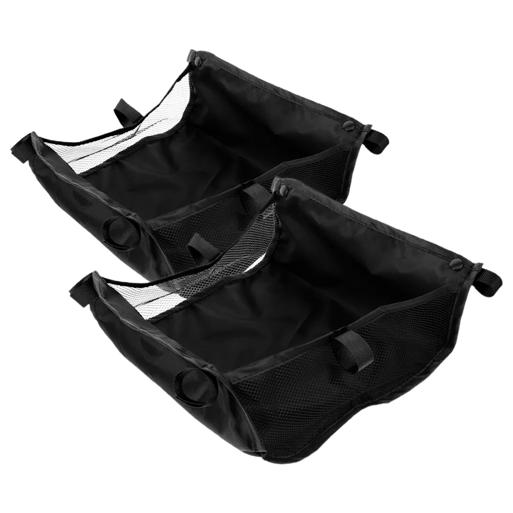 2 Pcs Baby Stroller Accessories Cart Storage Bag Attachment Sling Cargo Net Black