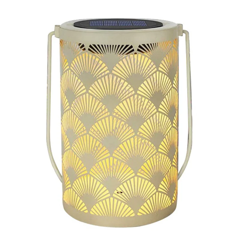 Solar Lantern Light for Decor - Tabletop Lanterns Waterproof Lamp Hanging Garden Lights with Handle Decorations