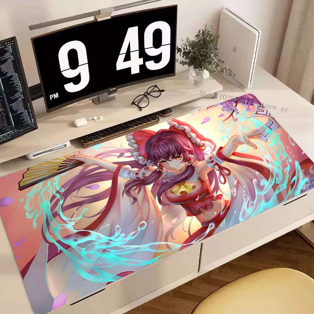 Anime Girl Reimu Hakurei Mousepad Large Gaming Mouse Pad LockEdge Thickened Computer Keyboard Table Desk Mat