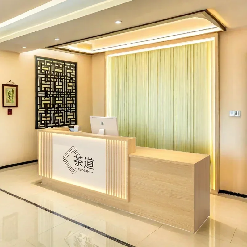 Grocery Store Counter Minimalist Furniture Front Desk Reception Shop Service Beauty Salon Cashier Table Center Hairdressing Help