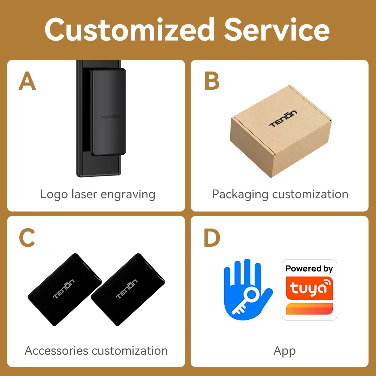 Tuya インテリジェント Bluetooth スマートドアロック家電自動キーレス指紋認識アプリ防水カード