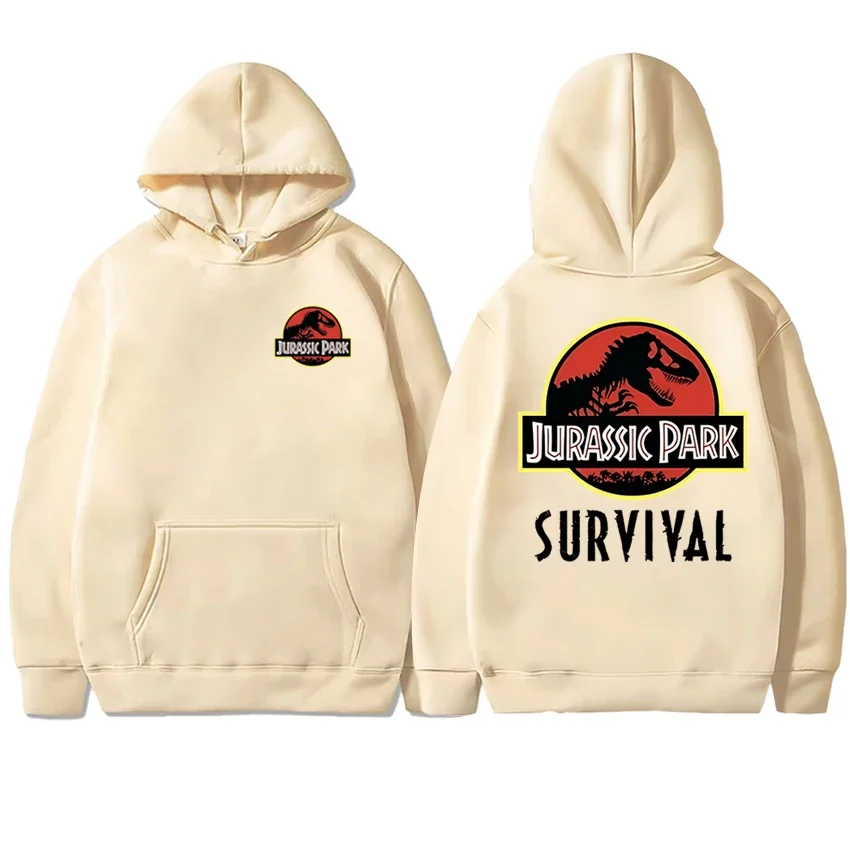 2025 New in Jurassic Park Double Sided Graphic Hoodie Unisex Trend Casual Sweatshirt Men Women Fleece Long Sleeve Pullovers Coat