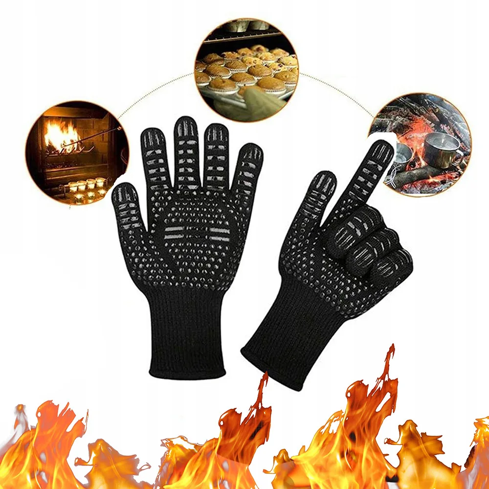 Guanti da Barbecue per Cucina e Microonde, Guanti Antiscivolo Resistenti alle Alte Temperature in Silicone, Guanti Isolanti dal Calore per Barbecue, 2