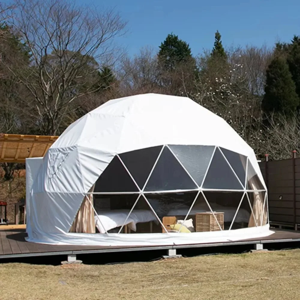 

Палатка-купол TOMOUNT для глэмпинга в лесу, всесезонная, сборная, с двумя спальнями и гостиной, из ПВХ-мембраны, 5-20 м, для кемпинга