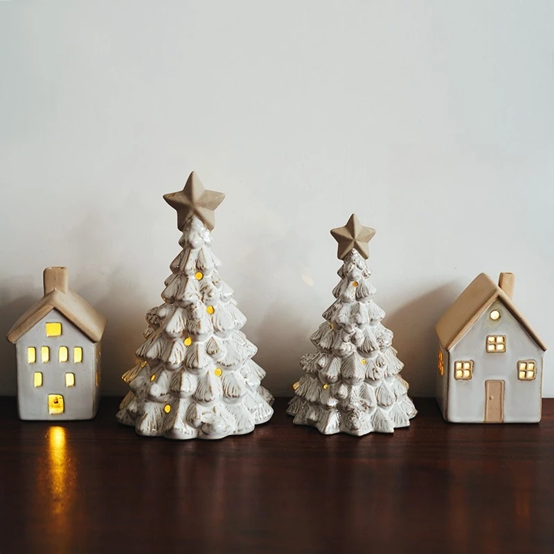 

Vintage Christmas tree lighting ornaments, table holiday decorations