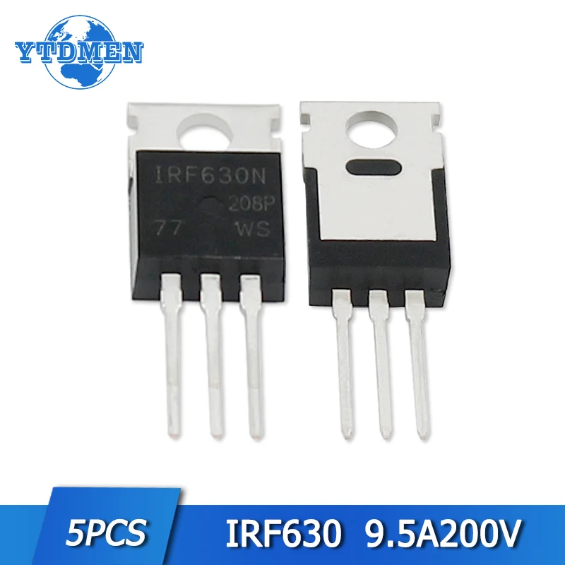 5pcs IRF630 Transistor 630 IRF630NPBF TO220 MOSFET MOSFT FETs 200V 9.5A TO-220 Field Effect Transistors Set Electronic Component