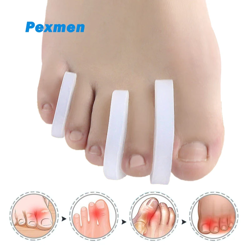 

Pexmen 2Pcs Gel Toe Separators for Bunion Pain Relief Toes Spacer Protector Prevent Corns Calluses Blisters and Hammertoes