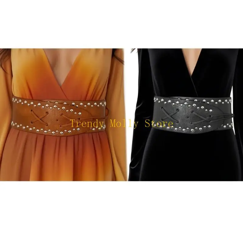 N5KB حزام خصر إضافي ذهبي فاتح قابل للتعديل من الجلد الصناعي مزود بفتحات تهوية للاستخدام اليومي