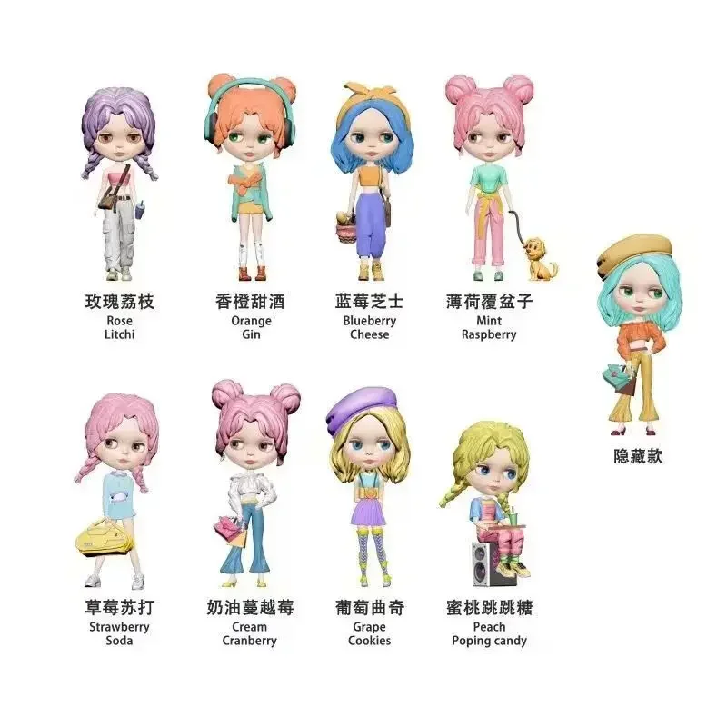 Mini Blyth Street Snapshot Figurie Kawaii Doll Fashion Girl Action Doll Toy Surprise Gift Collection Doll Decoration Blind Box