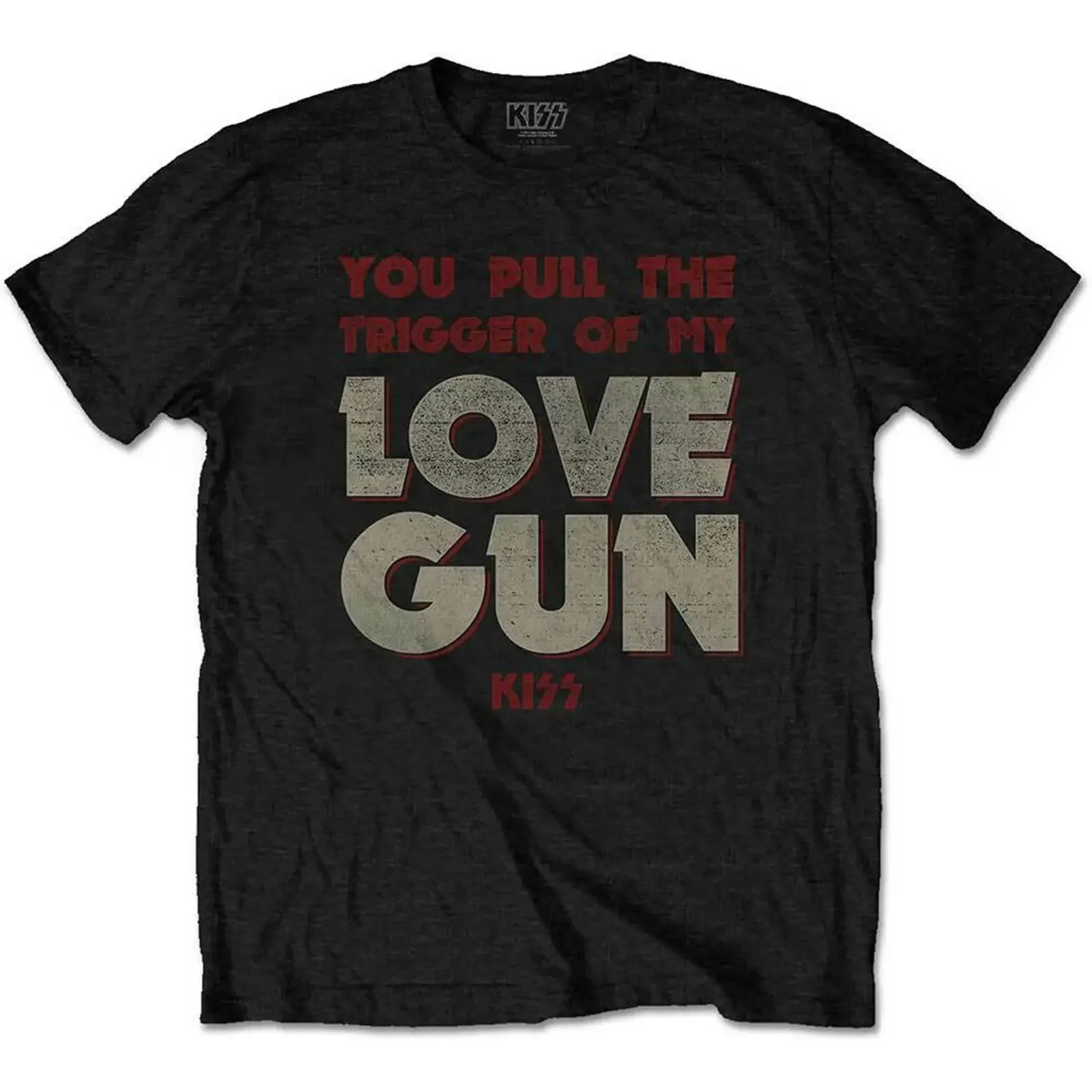 KISS Pull The Trigger T Shirt Official Merchandise vintage Washed Stretched homme Versatile Stylish Casual Comfortable