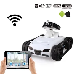 FPV iSPY WIFI jakość w czasie rzeczywistym Mini zbiornik RC kamera HD wideo pilot samochód Robot inteligentne IOS Anroid APP bezprzewodowe zabawki