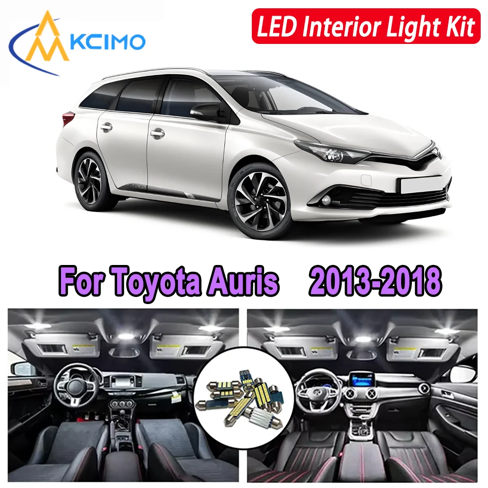 

Kcimo LED для Toyota Auris (2013-2018) Премиум Яркий светодиодный внутренний купол Карта багажника Комплект автомобильных светодиодных ламп Canbus Лампы Автомобильные светодиодные лампы