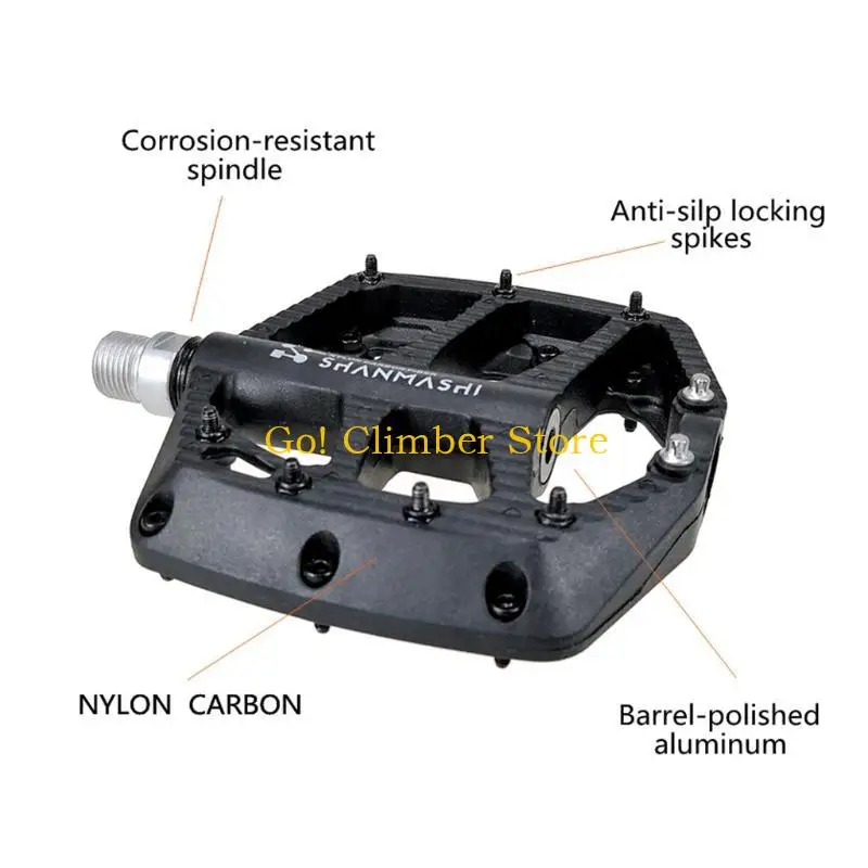 

Q84C Bicycle Pedal Mountain Bike Nylon Carbon Wide Pedal Platform Pedals for BMX MTB,Great Performance