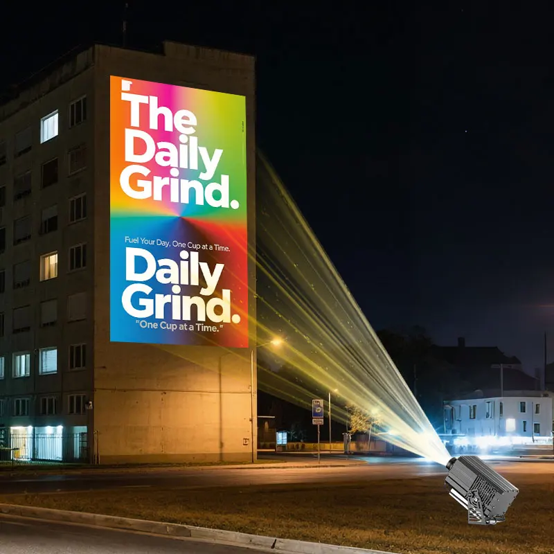

Wall logo Gobo Projector Outdoor Waterproof IP67 200W/300W/600W High Power Projection Lamp Customized LED Advertising Lights